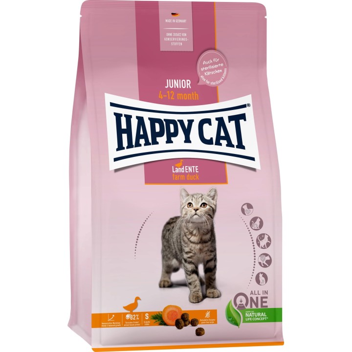 Happy Cat Trockenfutter Junior Land Ente - 1,3 kg