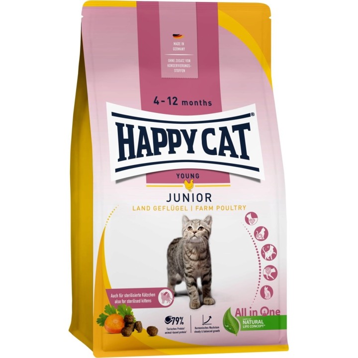 Happy Cat Trockenfutter Junior Land Geflügel - 1,3 kg