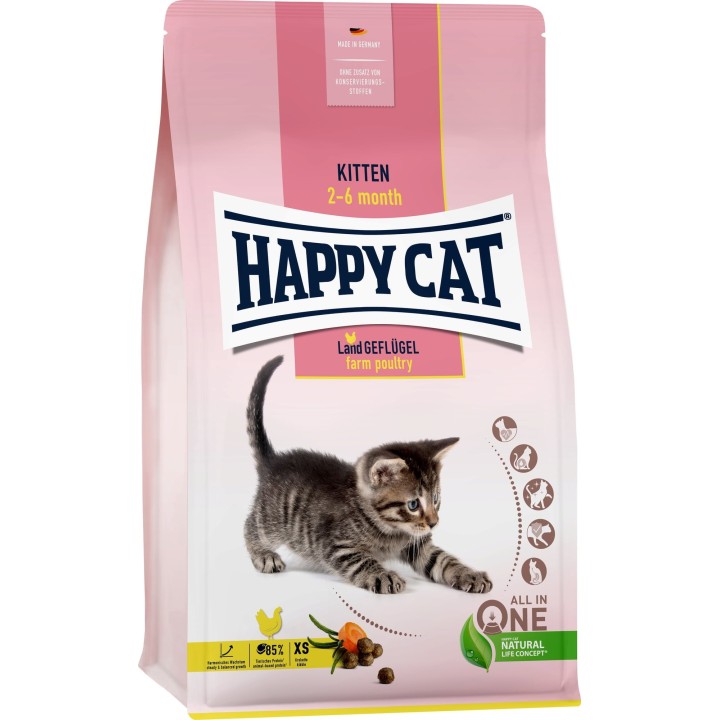Happy Cat Trockenfutter Kitten Land Geflügel - 1,3 kg
