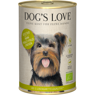 DOG'S LOVE Hunde Nassfutter BIO HUHN  - 400 g
