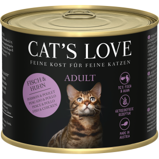 CAT's LOVE Katzen Nassfutter ADULT FISCH & HUHN - 200 g