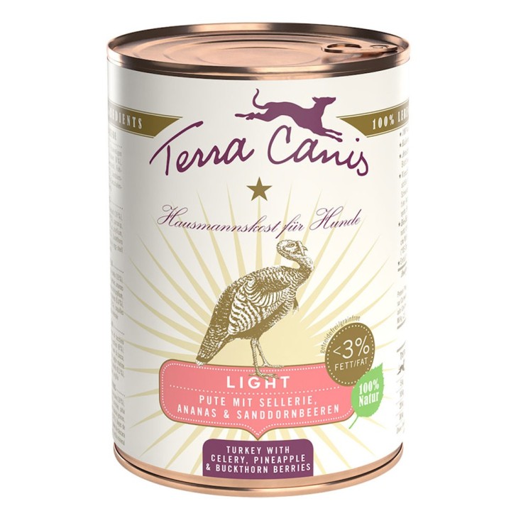 Terra Canis Light 6 x 400 g - Pute mit Sellerie, Ananas und Sanddornbeeren