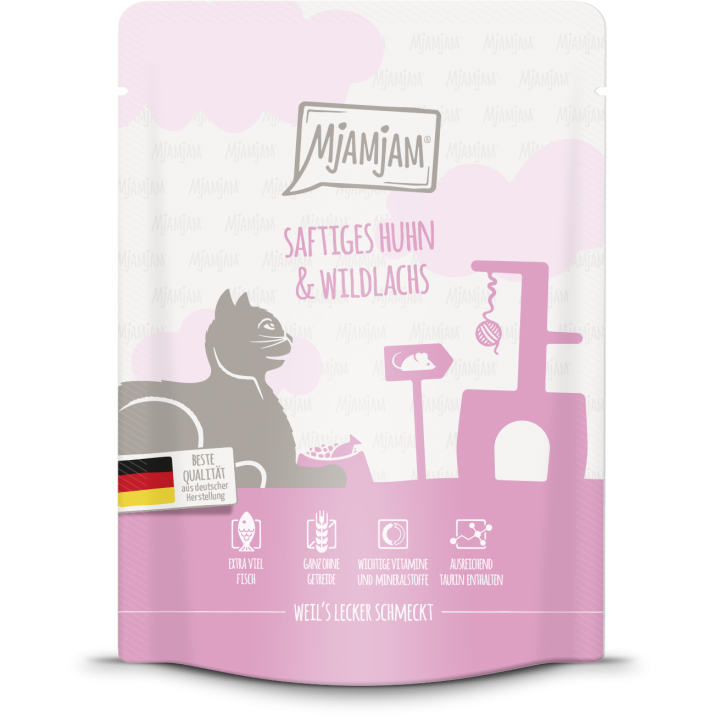 Mjamjam Huhn und Wildlachs Portionsbeutel - 300 g