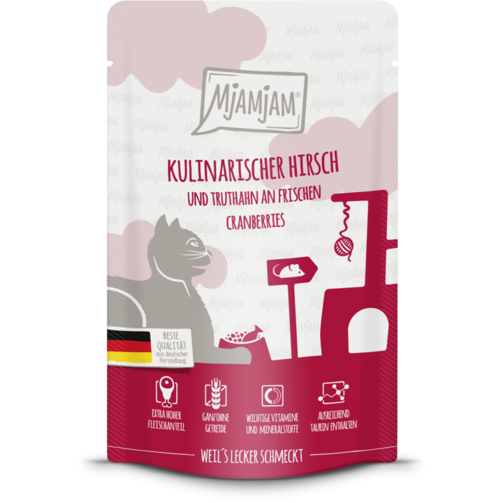 Mjamjam Hirsch, Truthahn und Cranberries Portionsbeutel - 125 g