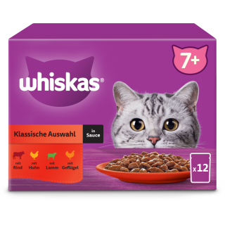Whiskas Multipack 12x85g Klassische Auswahl in Sauce 7+ - 1.020 g