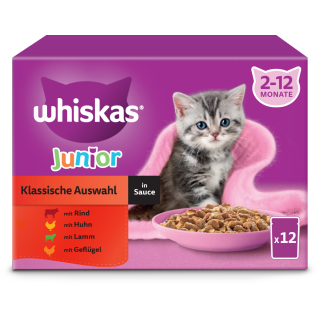 Whiskas Multipack 12x85g Klassische Auswahl in Sauce Junior - 1.020 g