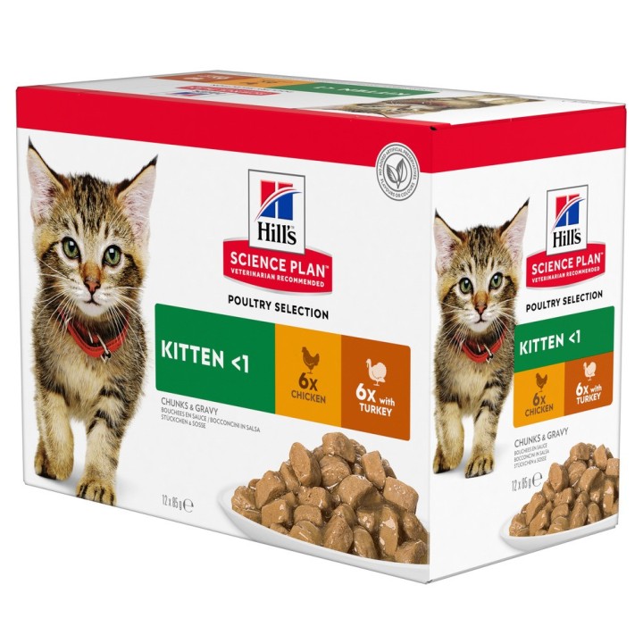 Hill's Science Plan Kitten  - Sparpaket: Geflügelauswahl (24 x 85 g)