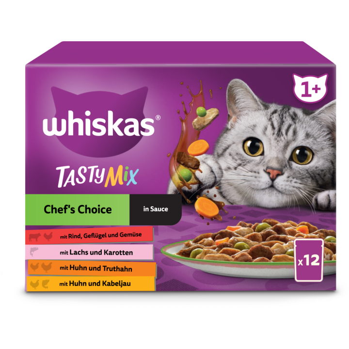 Whiskas Multipack 12x85g Tasty Mix Chef's Choice in Sauce - 1.020 g