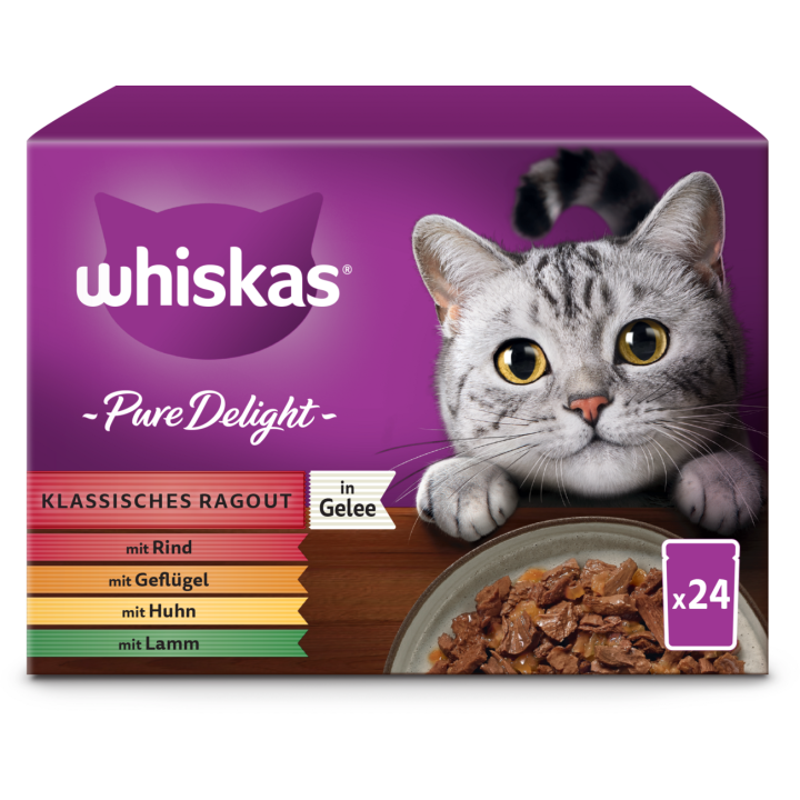 Whiskas Multipack 24x85g Pure Delight Klassisches Ragout in Gelee - 2.040 g