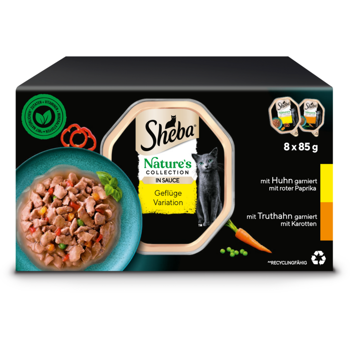 Sheba Schale Nature's Collection in Sauce Geflügel Variation - 1 Sachet à 85 g - 680 g