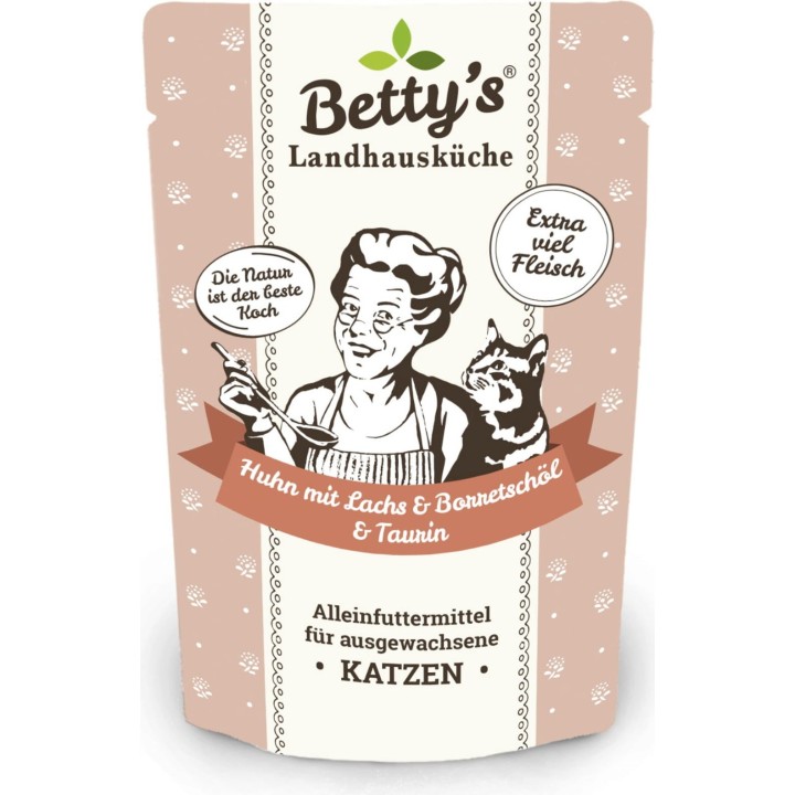 Betty's Landhausküche Frischebeutel Huhn & Lachs mit Borretschöl - 100 g