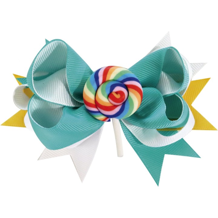 Croci Schleife mit Clip Sweety Verde Acqua 10 x 7 cm - 1 Stk