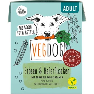 VEGDOG Adult Erbsen & Haferflocken im Tetra Pak - 390 g