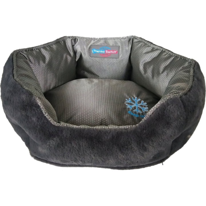 ThermoSwitch SANTORINI Hundebett S silber/grau - S