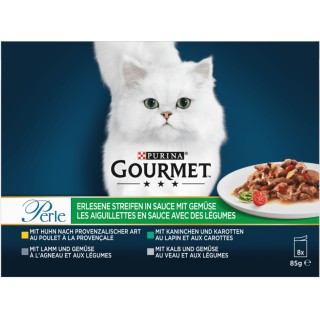 Gourmet Perle Erlesene Streifen mit Gemüse - Exotics 8x85g - 680 g