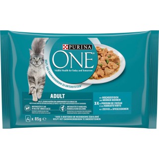 PURINA ONE Adult mit Hochseefisch und grüne Bohnen 4x85g - 340 g