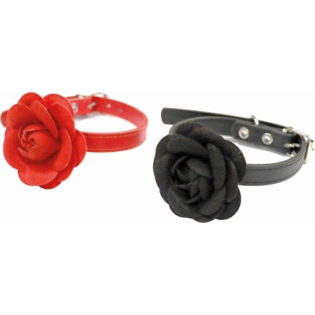 Croci Halsband schwarze Rose - S