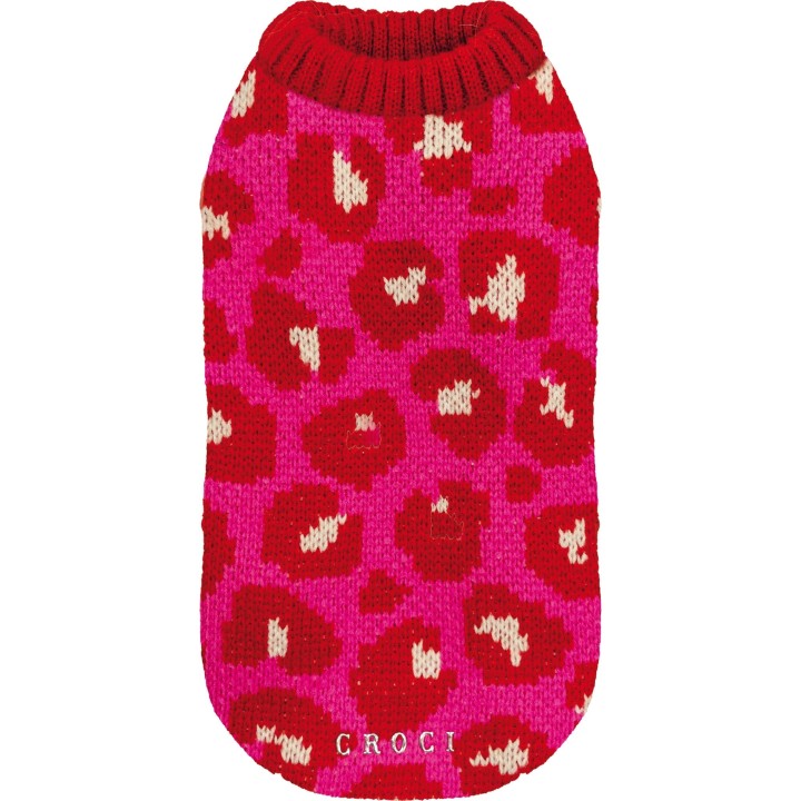 Croci Pullover Cheetah Spot Fuchsie - 40 cm