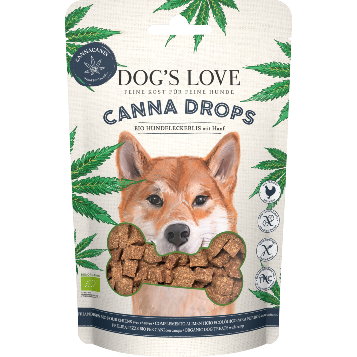 DOG'S LOVE Canna BIO Drops Geflügel - 150 g