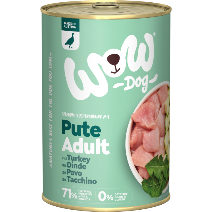 WOW ADULT mit Pute, Zucchini + Löwenzahn - 400 g