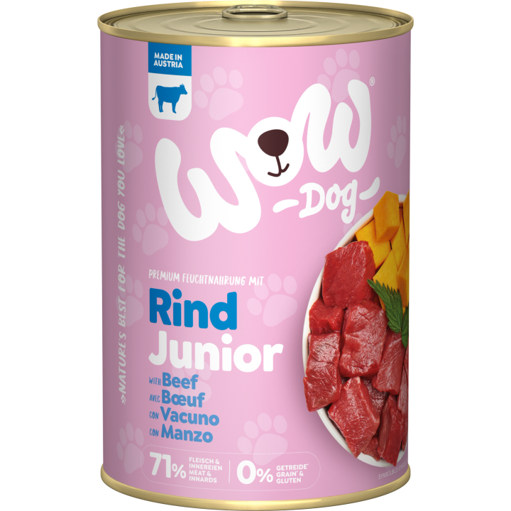 WOW JUNIOR mit Rind, Kürbis + Brennnessel - 400 g