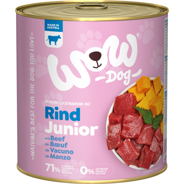 WOW JUNIOR mit Rind, Kürbis + Brennnessel - 800 g