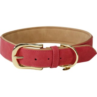 Kentucky Dogwear Hundehalsband aus Lederimitat rot/beige - XL (71 cm)