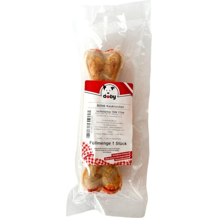 Doby Kauknochen Natur lachsfarbig - 17 cm