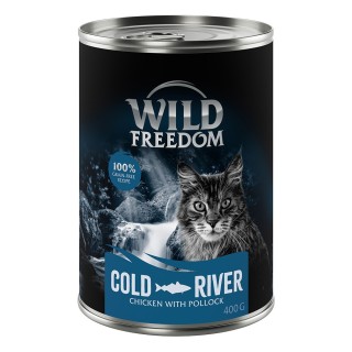 Wild Freedom Adult 6 x 400 g - getreidefreie Rezeptur - Cold River - Seelachs & Huhn