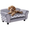 PawHut Hundesofa Haustiersofa mit Kissen, waschbar, Samt grau, erhöhte Füße, 73,5x41x33cm für Komfort & Stil   Aosom.de