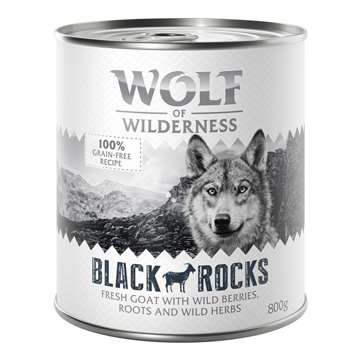 Wolf of Wilderness Adult - Single Protein 6 x 800 g  - Black Rocks - Ziege