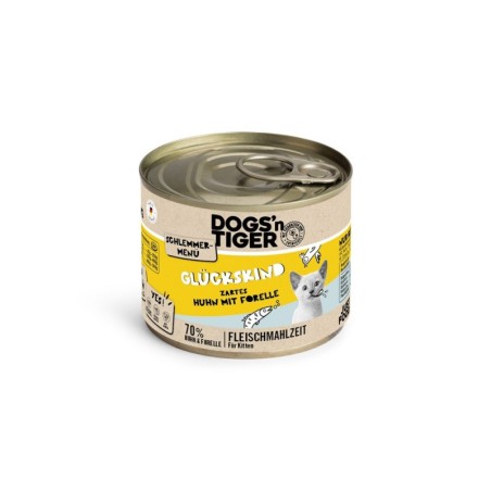 Sparpaket Dogs'n Tiger Schlemmermenü 12 x 200 g - Huhn mit Forelle I Kitten