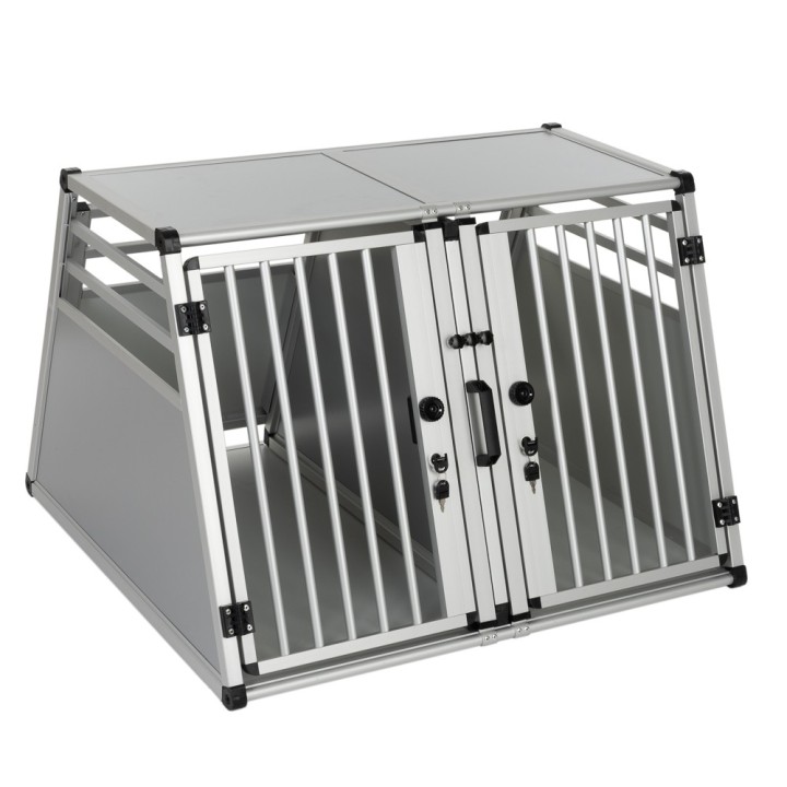 Autohundebox AluRide Doppelbox - B 97 x T 92 x H 68 cm (Größe XL)