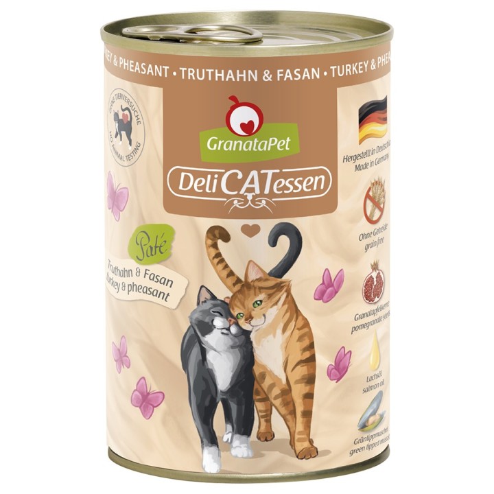 GranataPet DeliCatessen 6 x 400 g - Truthahn & Fasan