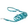 Molly &amp, Stitch Butter 3x verstellbare Leder Hundeleine [Fiji Blue/Silber - 2 m x 12 mm]