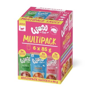 WOW Cat Filets in Sauce 6 x 85 g - Mixpaket (3 Sorten)