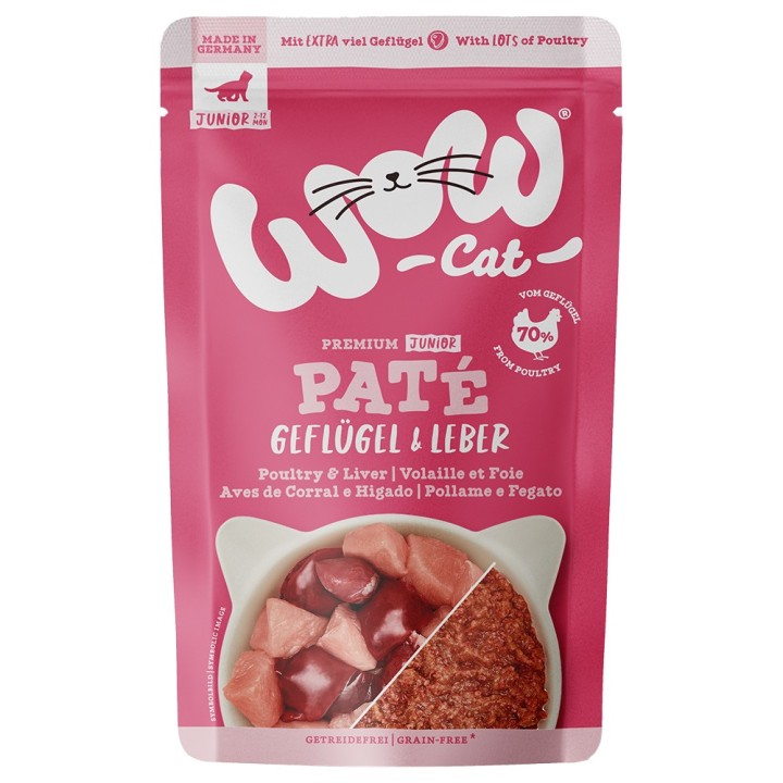 WOW Cat Junior 12 x 125 g - Geflügel & Leber