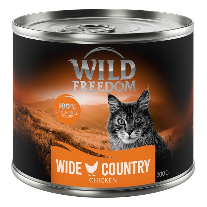 Wild Freedom Adult 6 x 200 g - getreidefreie Rezeptur - Wide Country: Huhn pur