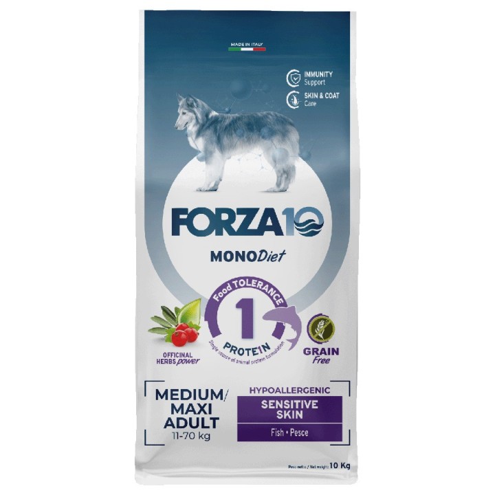 Forza 10 Mono Diet Medium & Large Sensitive Skin mit Fisch - 10 kg