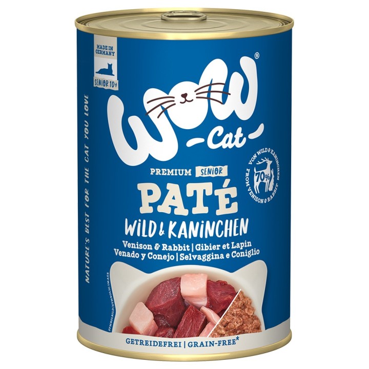 WOW Cat Senior 6 x 400 g - Wild & Kaninchen