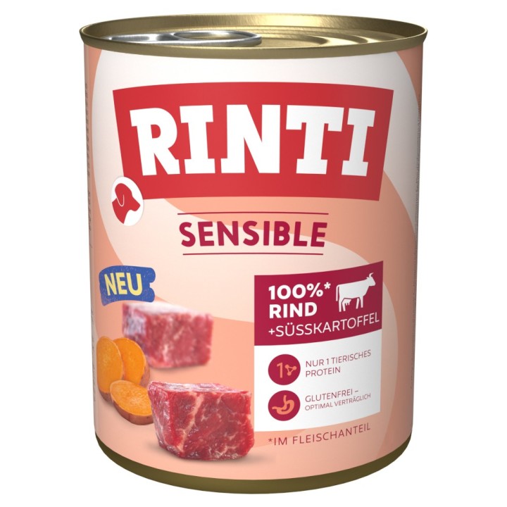 RINTI Sensible 6 x 800 g - Rind & Süsskartoffel