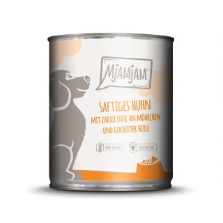 Sparpaket MjAMjAM Adult Hund 12 x 800 g - saftiges Hähnchen mit zarter Ente