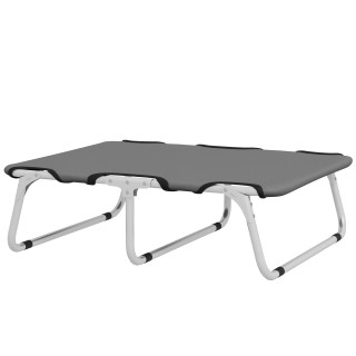 PawHut Erhöhtes Hundebett, Outdoor Haustierbett, Hundeliege für kleine Hunde bis 10 kg, Oxford, Grau 71 x 58 x 20 cm   Aosom