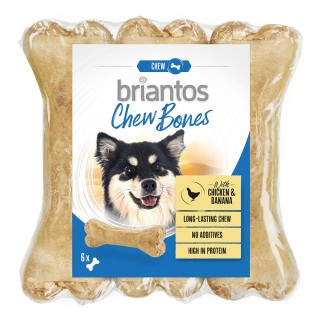 Briantos Chew Bones Huhn & Banane für Hunde - 6 x 12 cm (330 g)