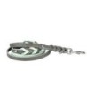 Trendfährte Hundeleine Leder geflochten 3-fach verstellbar [Mint/Anthrazit - XS/S: ca. 2 m x 12 mm]