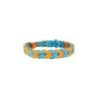 Trendfährte Hundehalsband Leder geflochten [Ozeanblau/Orange - XXS: ca. 23-30 cm]