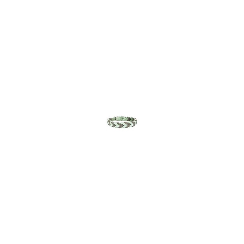 Trendfährte Hundehalsband Leder geflochten [Mint/Anthrazit - XXS: ca. 23-30 cm]