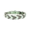Trendfährte Hundehalsband Leder geflochten [Mint/Anthrazit - S: ca. 33-40 cm]