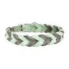 Trendfährte Hundehalsband Leder geflochten [Mint/Anthrazit - L: ca. 43-50 cm -]