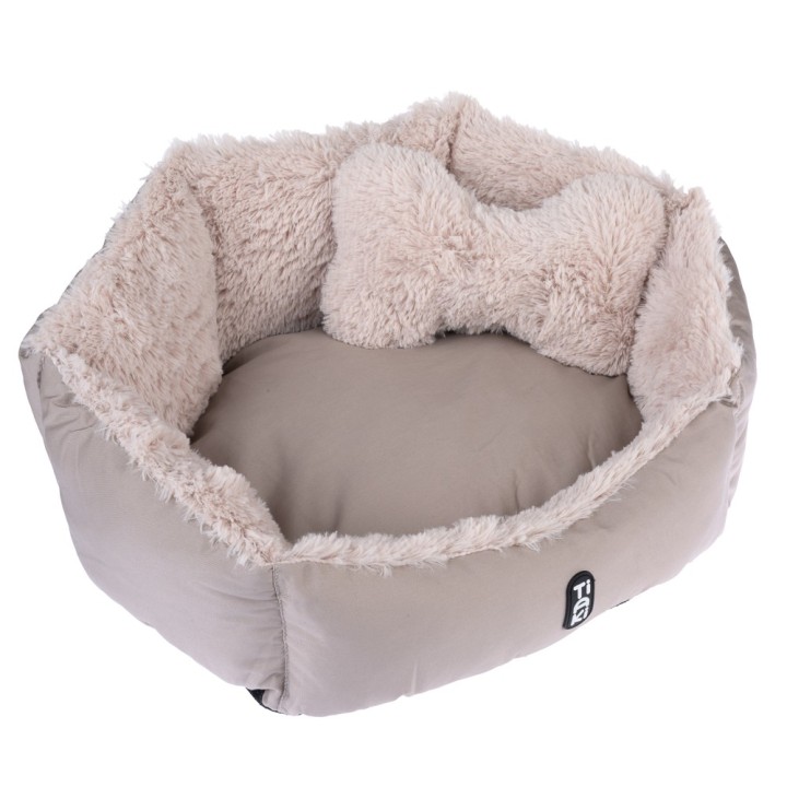 TIAKI Kuschelbett Fluffy Bone - L 50 x B 40 x H 20 cm